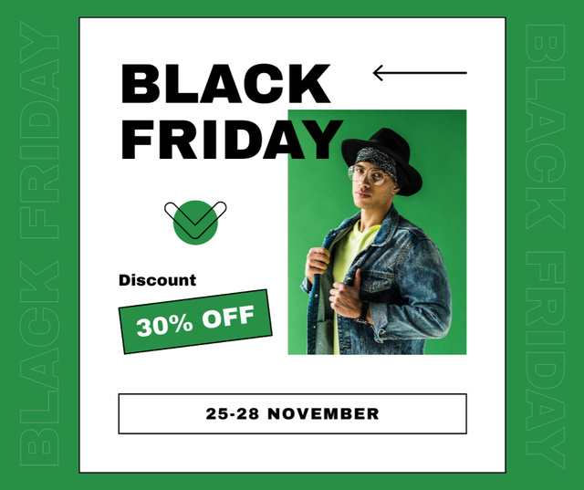 Black Friday Discounts on Trendy Looks Facebook Design Template