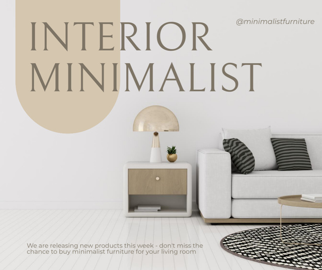 Stylish Minimalistic Interior Design Facebook Πρότυπο σχεδίασης