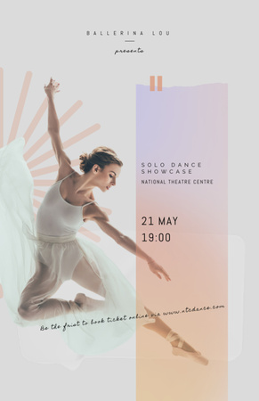 Solo Ballerina Dance Performance Flyer 5.5x8.5in tervezősablon