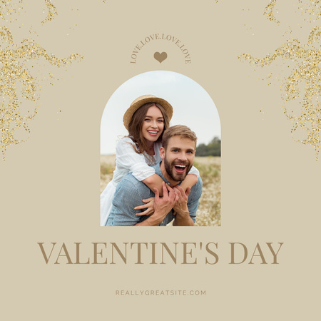 Valentine's Day Greeting with Couple Instagram Design Template