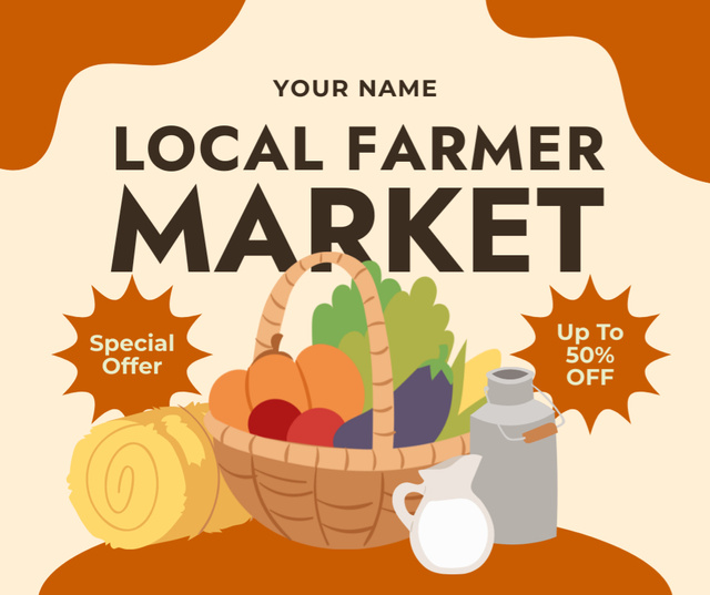 Special Offer Discounts on Farm Vegetables Facebook – шаблон для дизайна