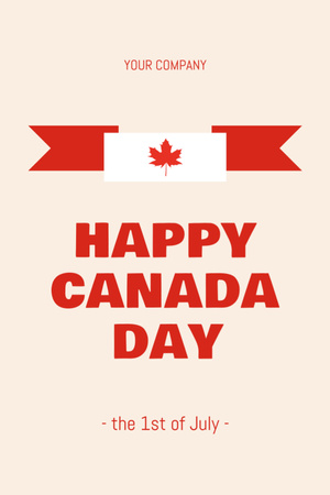 Canada Day Celebration Announcement Postcard 4x6in Vertical Design Template