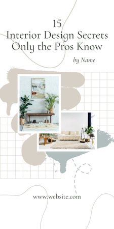 Interior Design Secrets with Collage of Photos Graphic Design Template