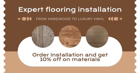 Expert Flooring Installation Services with Samples in Brown Facebook AD Design Template