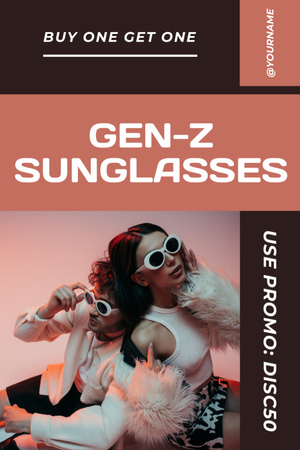 Fiatalok stílusos napszemüvegben Tumblr tervezősablon
