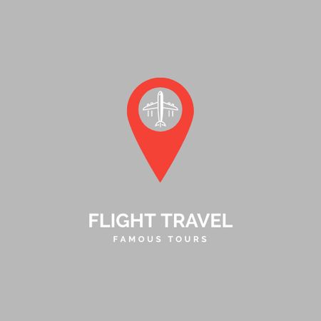 Travel Tours Offer with Plane Illustration Logo Modelo de Design