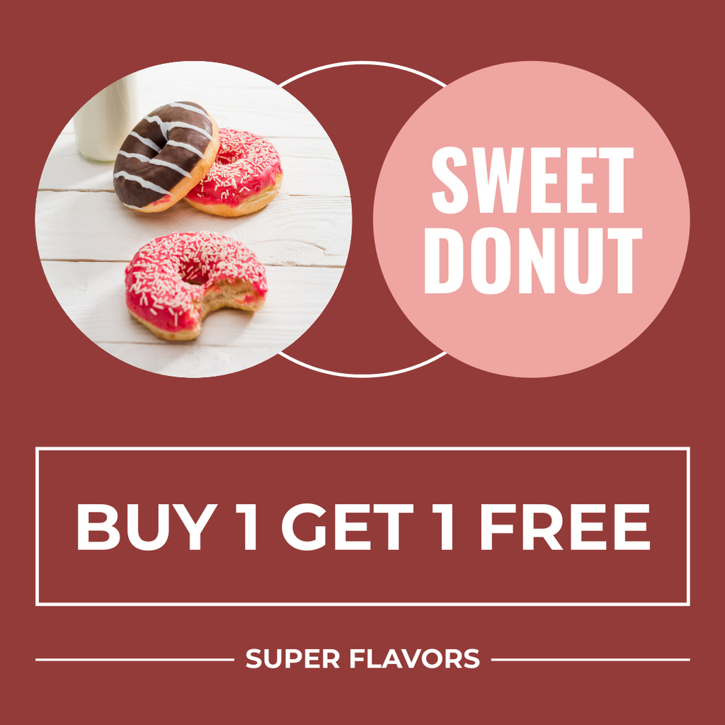 Free Sweet Donut Offer Instagramデザインテンプレート