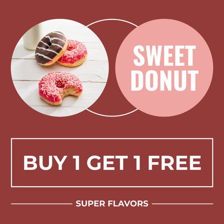 Free Sweet Donut Offer Instagram Design Template
