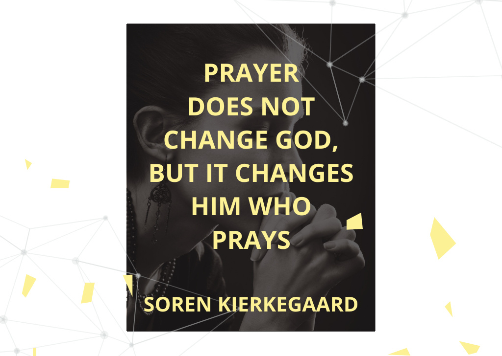 Ontwerpsjabloon van Postcard van Religion Quote with Woman Praying