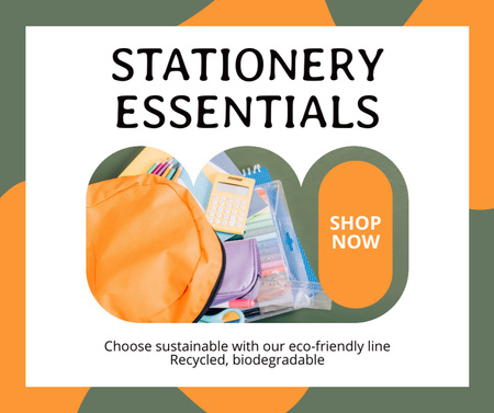 Shop For Sustainable Stationery Essentials Facebook Šablona návrhu
