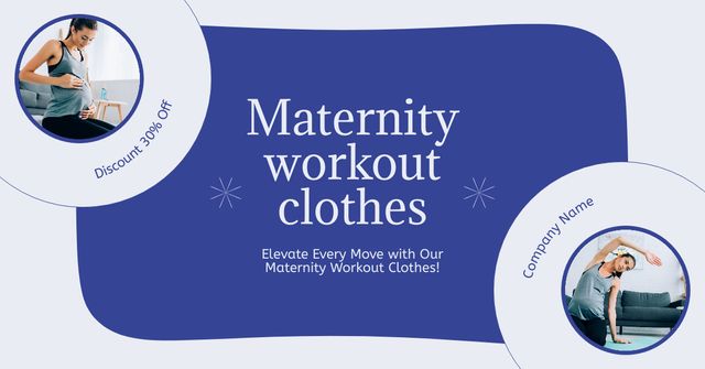 Template di design Discount on Comfortable Sportswear for Pregnant Women Facebook AD