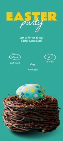Easter Party and Festivities Invitation 9.5x21cm Design Template