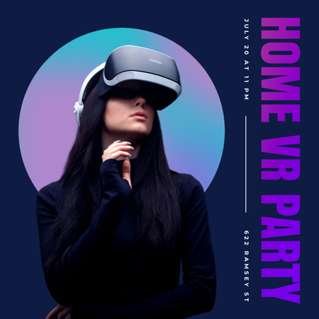 VR Party Announcement Animated Post Tasarım Şablonu