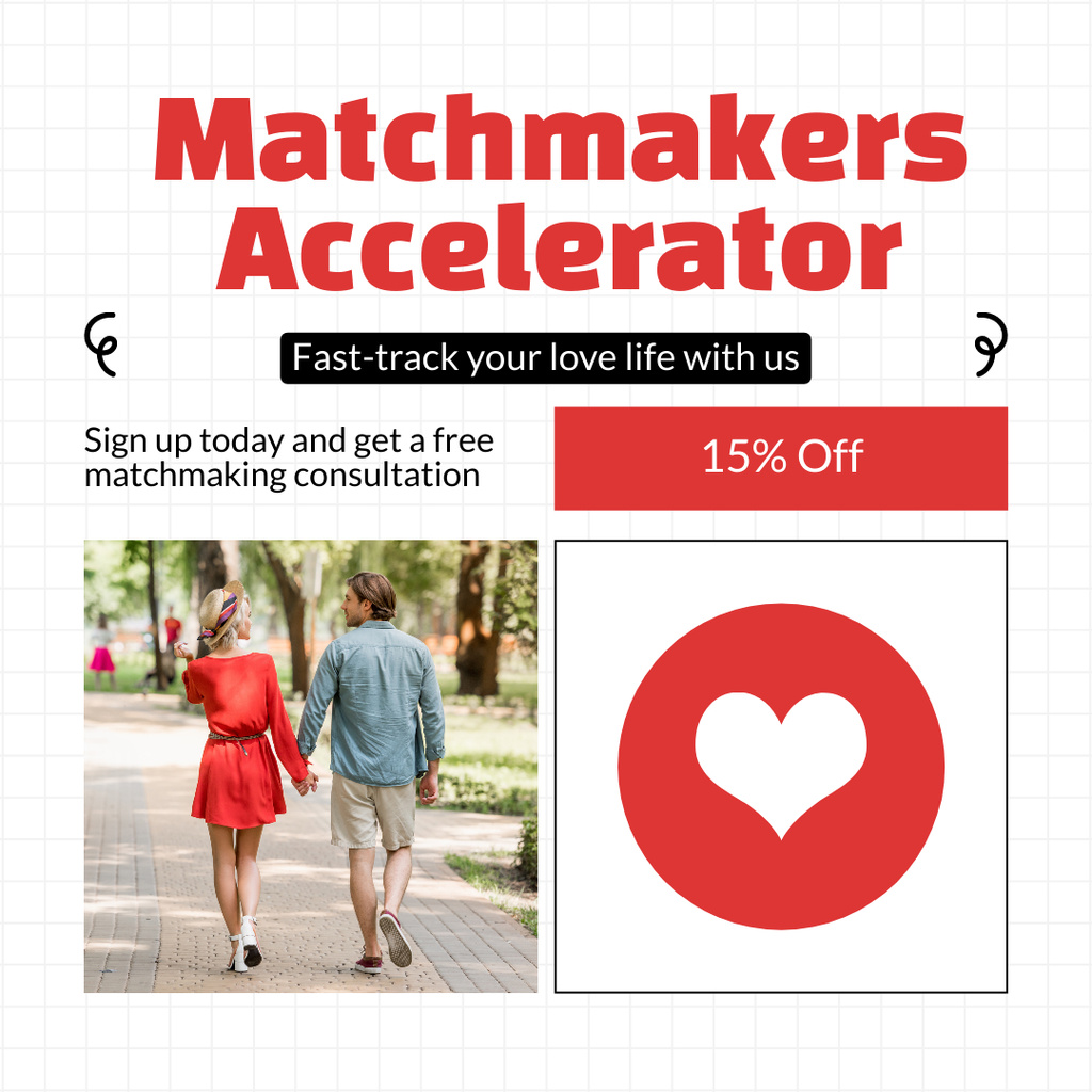 Sign Up to Matchmaking Service Today Instagram ADデザインテンプレート