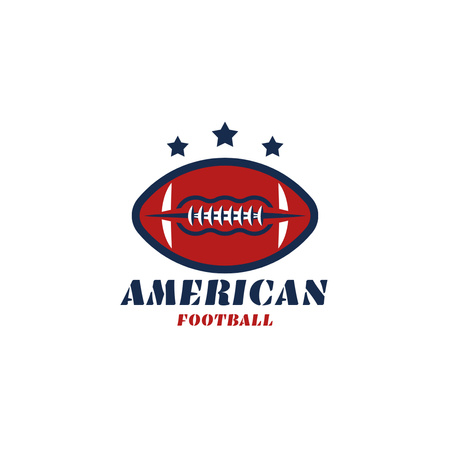 Exciting American Football Promotion In White Logo Design Template