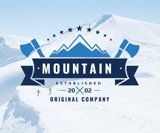 Offer of Tourist Trips to Mountains Large Rectangle Design Template