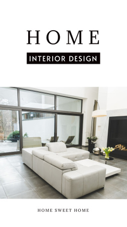 Plantilla de diseño de Home Interior Design Concept White and Grey Mobile Presentation 