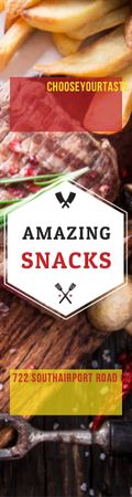 Platilla de diseño Snacks Offer with Grilled Meat Skyscraper