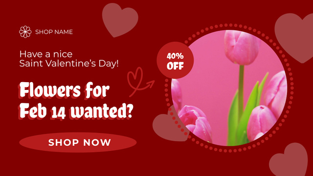 Template di design Pink Tulips for Saint Valentine`s Day Full HD video