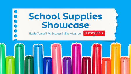 Ad of Blog about School Supplies Showcase Youtube Thumbnail Design Template