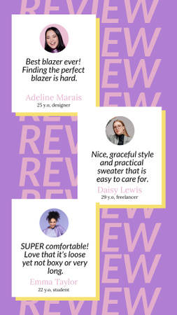 Modèle de visuel Reviews on Clothes from Customers - Instagram Story