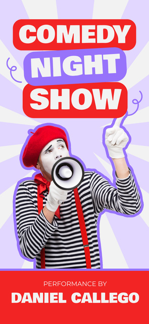Designvorlage Comedy Night Show with Pantomime für Snapchat Geofilter
