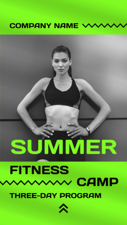 Designvorlage Summer Fitness Camp für Instagram Story