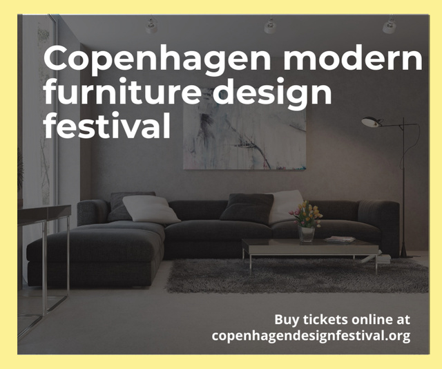 Announcement of Modern Design Furniture Festival Medium Rectangle Design Template