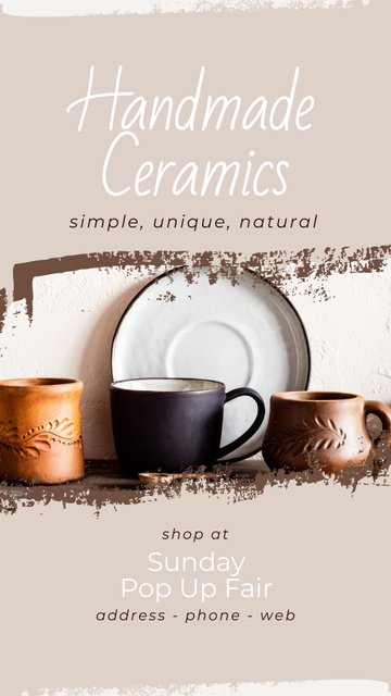 Szablon projektu Handmade Ceramics And Kitchenware Fair Instagram Story