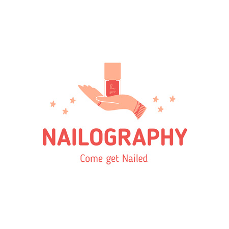 Exclusive Nail Salon Services Offer With Polish Logo Design Template
