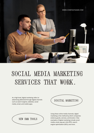 Digital Services Ad Newsletter Modelo de Design