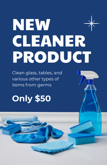Cleaner Product Ad with Blue Cleaning Kit Flyer 5.5x8.5in Design Template