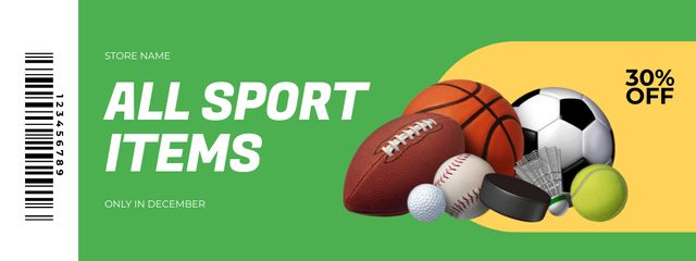 Modèle de visuel Sport Store Promotion for All Items - Coupon