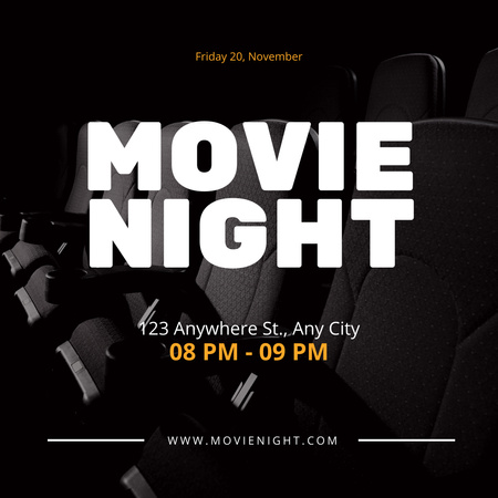 Platilla de diseño Movie Night Announcement with Cinema Hall Instagram