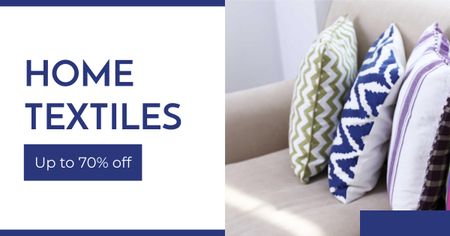 Ontwerpsjabloon van Facebook AD van Home Textiles Ad Pillows op Sofa