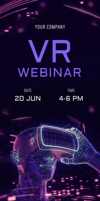 Plantilla de diseño de Virtual Reality Webinar Announcement Graphic 