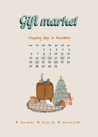December Shopping Planning with Gifts Invitation Πρότυπο σχεδίασης