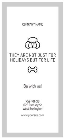 Quote about Pets with Dog Icon Flyer DIN Large Design Template