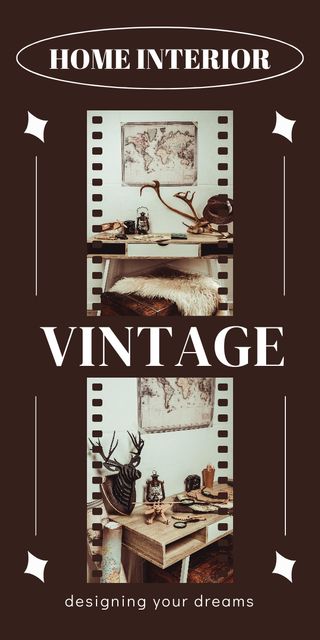 Ad of Vintage Home Interior Graphic Design Template
