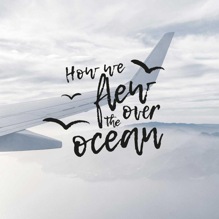 Platilla de diseño Flying Over Ocean And Plane Flying In Blue Sky Instagram