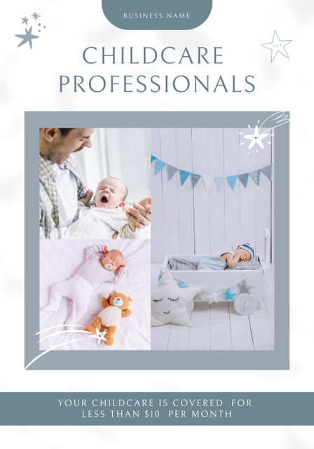 Happy Father Holding Newborn Baby Poster 28x40in Design Template