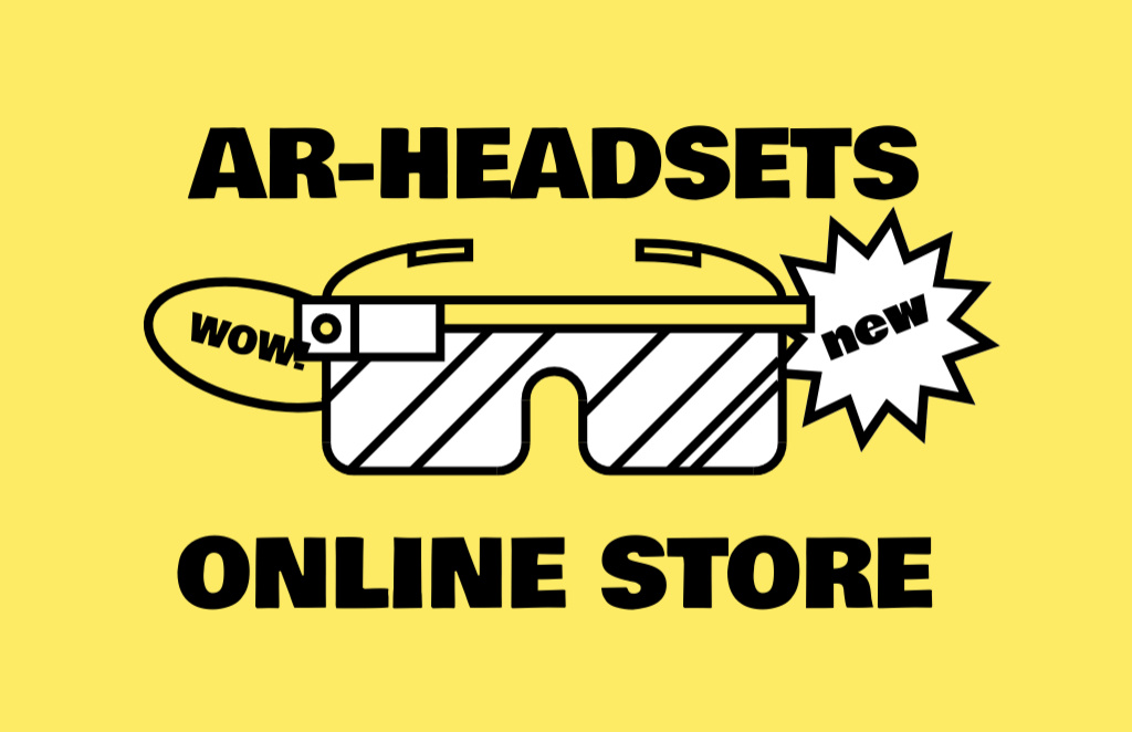 Online Shop Headset for Augmented Reality Business Card 85x55mm tervezősablon