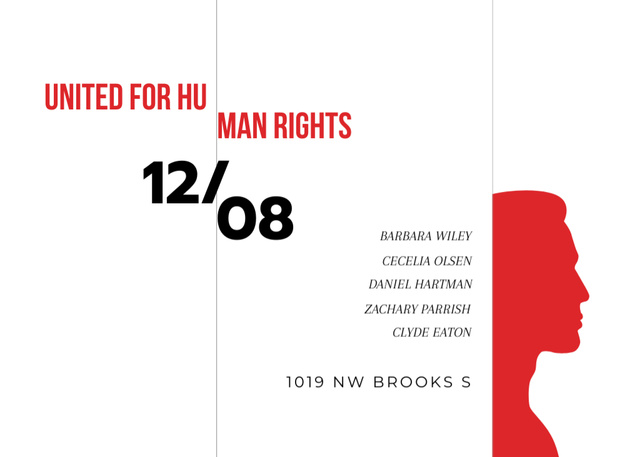 Human Rights Lecture Announcement Flyer 5x7in Horizontal Modelo de Design