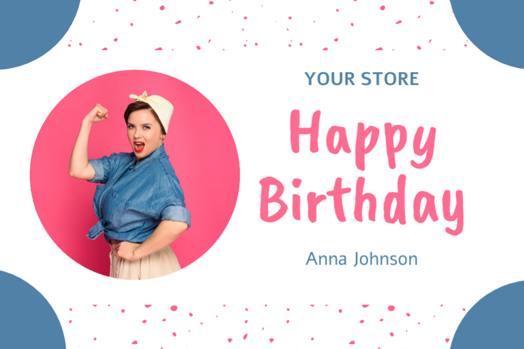 Birthday Greetings and Discount from Store Gift Certificate Šablona návrhu