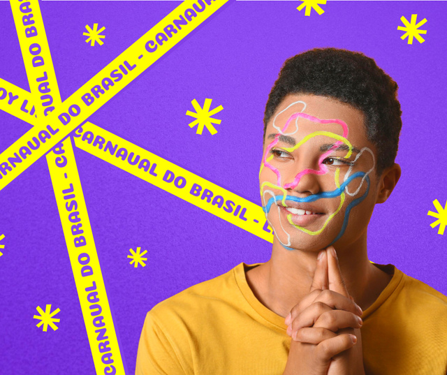 Brazilian Carnival Celebration Announcement Facebook Design Template