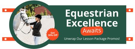 Package of Equestrian Lessons with Discount Facebook cover Design Template