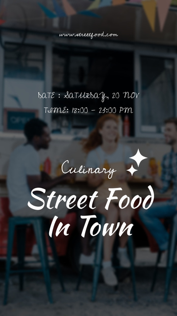 People eating Street Food Instagram Story – шаблон для дизайну