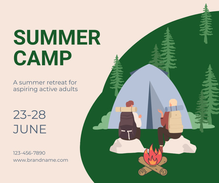 Summer Camp Invitation Facebook Design Template