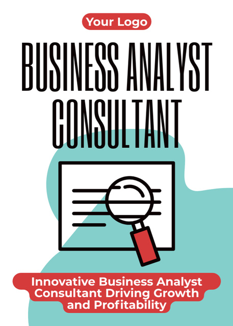 Services of Business Analyst Consultant Flayer tervezősablon