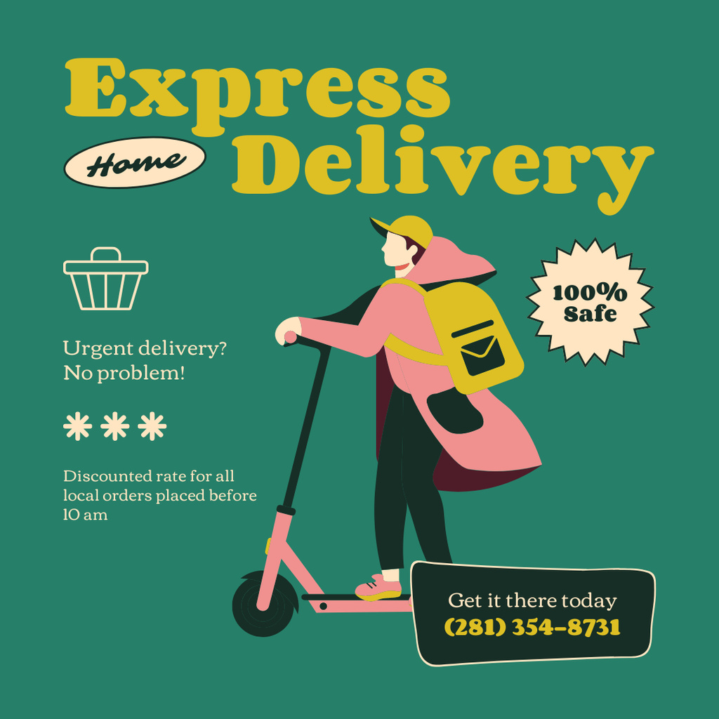 Home Delivery Service Instagram Πρότυπο σχεδίασης